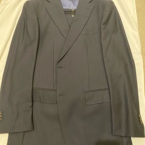 2 piece suit, blue, pure wool 110s, flap pockets